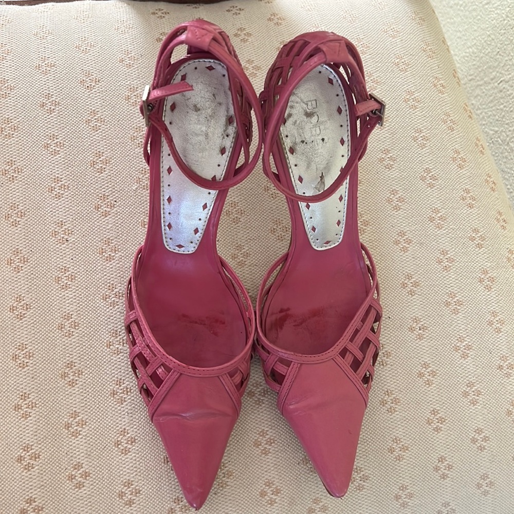 Bcbgirls pink leather shoes size 7.5B